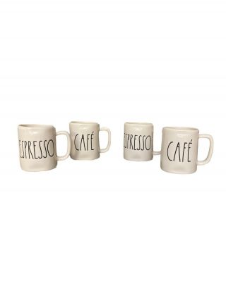 Rae Dunn Cafe Expresso Mini Mugs Set Of 4 Cups Espresso & Cafe By Magenta
