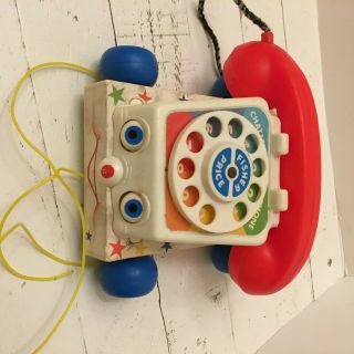 Vintage 1961 Fisher Price Chatter Phone 747 Telephone Pull Toy