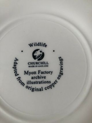 Churchill Myott factory Pheasant wildlife plate “Phasiana” England 3