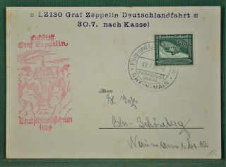 Germany Stamp Cover Card 1939 Zeppelin Lz 130 (h76)