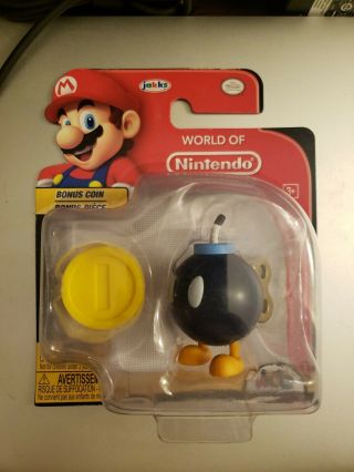 World Of Nintendo Mario Bros.  Bob - Omb Figure W/ Bonus Coin Jakks Pacific