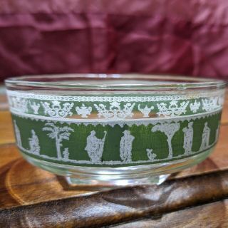 Vintage Wedgewood Green Jasperware Jeanette Hellenic 4 1/2” Snack,  Candy Bowl 3