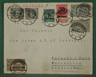 Rare Germany Stamp Cover 1923 To Her Majesty Queen Of Portugal England (w190)