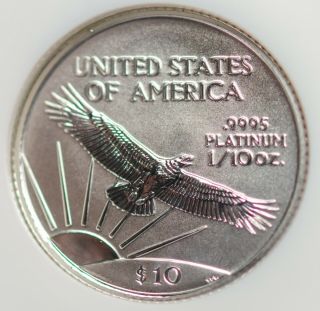 2002 $10 Platinum 1/10 Oz Liberty American Eagle NGC MS 70 3