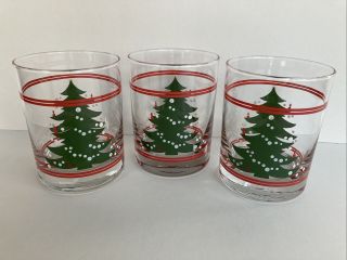Set Of 3 Waechtersbach Christmas Tree Clear Glass Mugs Made In Germany 12oz