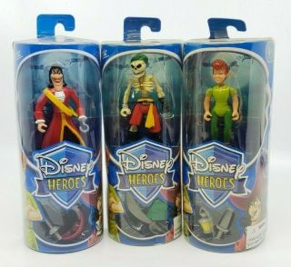 Nip Disney Heroes Famosa Figure Figurine Set Of 3 Peter Pan Captain Hook Pirates