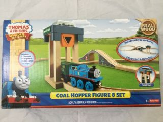 Thomas & Friends Fisher - Price Wooden Railway Coal Hopper Figure 8 Set Wood Train