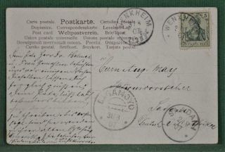 Germany Stamp Cover Card 1907 To German East Africa (r90)