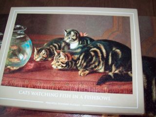 Peaceful Wooden Puzzle - Cats Watching Fish In A Fishbowl - Liberty 3