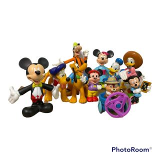 10 Disney Mickey Mouse & Friends Pvc Figures Pluto Goofy Chip Minnie Donald Duck