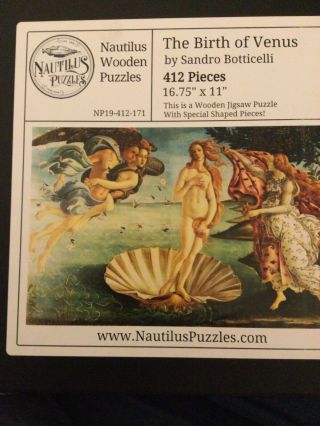 Nautilus Wooden Jigsaw Puzzles.  The Birth Of Venus.  By Sandro Botticelli