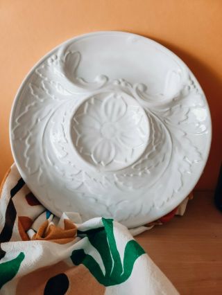 Williams Sonoma Portugal Artichoke Serving Plates White Majolica Never Been