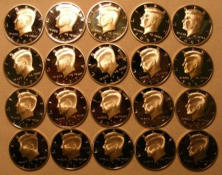Full Roll Of 20 Silver Proof 2007 S Kennedy Half Dollars