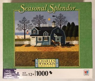 Mb Seasonal Splendor “sweetheart Chessmate”charles Wysocki 1000 Piece Puzzle Euc