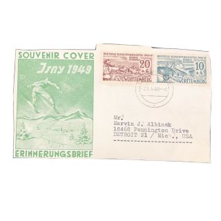 Germany,  Wurttemberg,  Scott 8nb5/8nb6 (2),  Fdc S/sfrench 1949 Semi Postal
