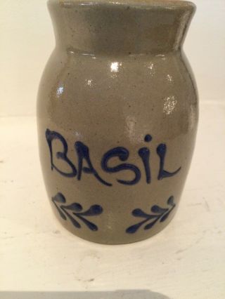 Salt - Glazed Basil Herb Jar 1993 Beaumont Brothers Ohio