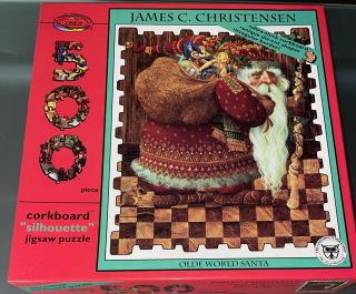 James C.  Christensen Olde World Santa Artwork 500 Piece Corkboard Jigsaw Puzzle