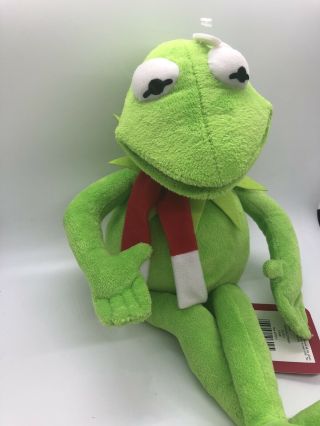 Disney Jim Henson Muppets Kermit The Frog W/ Red Christmas Scarf 18 