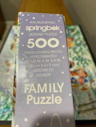 Springbok Family Jigsaw Puzzle 500 pc Peanuts Snoopy Holiday Greeting BOX 100 3