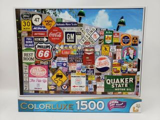 Cra - Z - Art Colorluxe 1500 Pc Jigsaw Puzzle - Road Signs & License Plates
