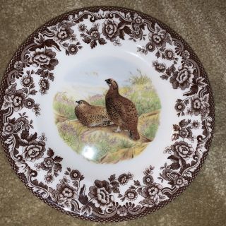 Spode Woodland Red Grouse Game Bird: Salad/Appetizer/Show Plate Made in England 2