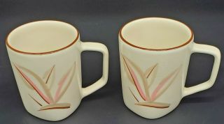 2 Small Winfield China Dragon Flower Mugs Tea Coffee Cups Vintage Mcm