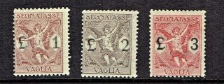 1924 Italy Segnatasse Per Vaglia Complete Set Of 3 Sassone 4 - 6 M/nh/og