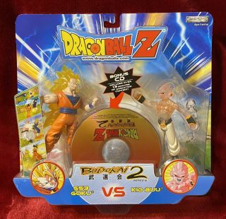 Dragon Ball Z Budokai 2 Ss3 Goku Vs Kid Buu Rare 2 Pack Jakks Pacific Bonus Cd