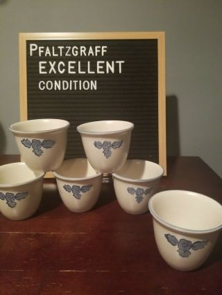 Set Of 6 Pfaltzgraff Yorktowne Blue 3” Custard Cups/dessert Ramekins Castlemark
