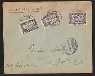 Hungary Air Mail Flight To Gyor Cover 1920 Scarce
