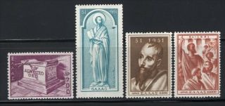 Greece 1951 St Paul Set Lh 535 - 538