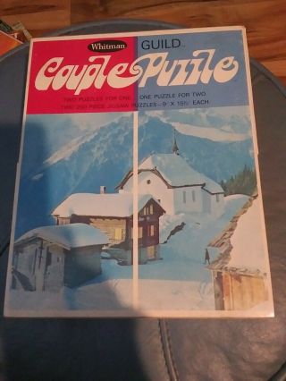 Vintage Whitman Guild Couple Puzzle Swiss Alps Jigsaw Puzzle