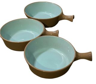 Chateau Buffet Usa Mcm Tst Vintage Ceramic Soup/chili Bowls W/ Handles Set Of 3