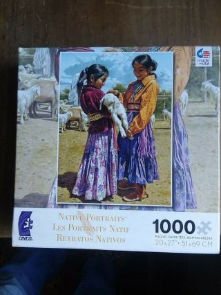 Ceaco Native American Portraits Little Girl Puzzle Indian 1000 Piece 2012