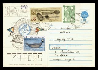 Dr Who 1994 Russia/turkmenistan Registered Space Shuttle Wwf Animal G46975