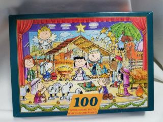 Springbok Peanuts Merry Christmas Everyone 100 Piece 13 " X 18 " Puzzle Nativity