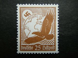 Germany Nazi 1934 Airmail Stamps Mnh Swastika Sun Globe Eagle Zeppelin Air Mail