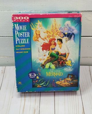 Vintage Disney Little Mermaid (banned) Movie Poster Puzzle Complete 2x3 Ft