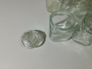 6 VINTAGE ANCHOR HOCKING SMALL GLASS JARS 2 1/8 
