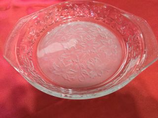 Princess House Crystal Fantasia 9 " Pie Plate Frosted Glass Poinsettia Design