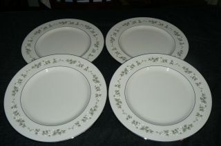 Set Of 4 Lenox China Brookdale Pattern 10 1/2 " Dinner Plates Euc