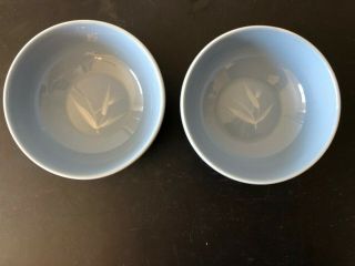2 Vintage Winfield Blue Pacific Fine China Porcelain Cereal Bowls Usa Bamboo