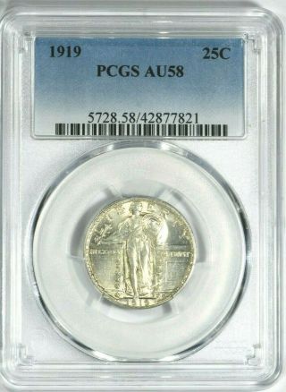 1919 25c Standing Liberty Quarter Pcgs Au58 Witter Coin