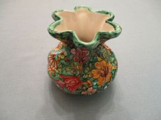 Biagioli Cm Gubbio 202 Small Hand Painted? Italy Vase 3 5/8 " Tall And Wide