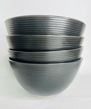Stoneware Matte Black Swirl Cereal Bowls - Set Of 4 - Better Homes & Gardens