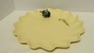 Vtg California Pottery Usa 635 Yellow Cheese Dish 3 D Mouse Figurine