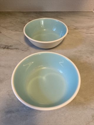 Chateau Buffet 6 " Bowl (2) Turquoise Match Boutonniere Taylor Smith Cereal Bowls