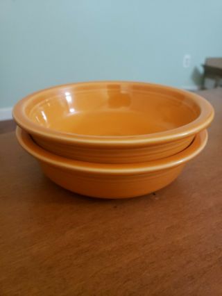 Set Of 2 Fiestaware Tangerine Soup Cereal Bowl 7 " Fiesta Hlc