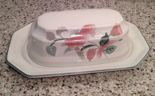 Mikasa Continental Silk Flowers Pattern 1/4 Pound Covered Butter Dish