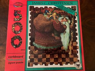 James C.  Christensen Olde World Santa Artwork 500 Piece Corkboard Puzzle (p - 114)